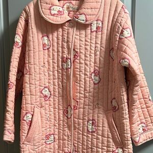 Pink Quilted Jacket with Cartoon Print